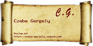 Czebe Gergely névjegykártya